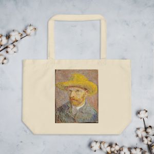Personalized Name Van Gogh Canvas Tote Bag, self-portrait, Modern
